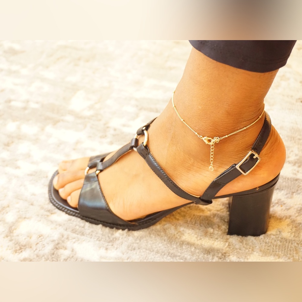 Liz Claiborne Black Cocktail Designer Block Heels 90s y2k